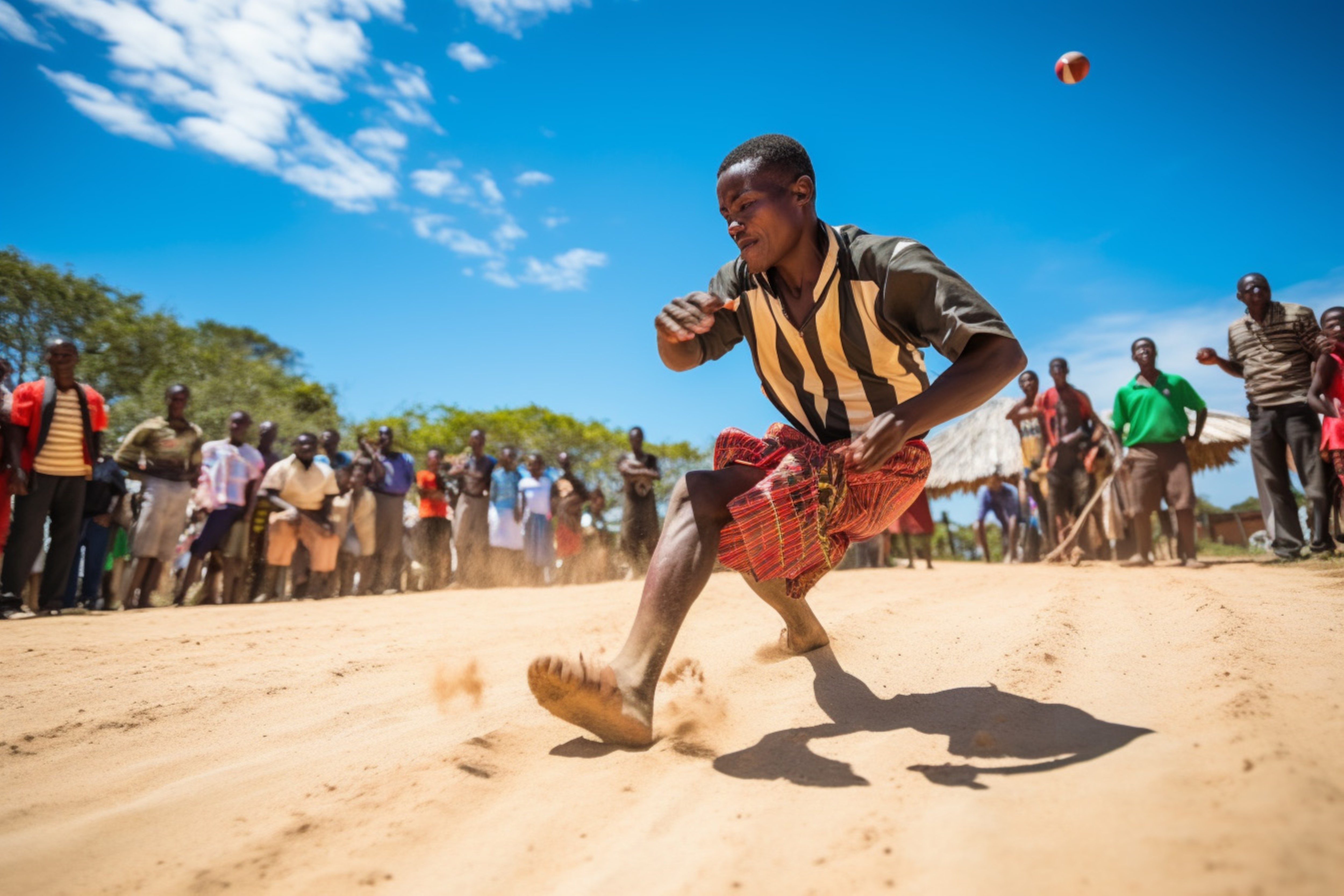 Children playing soccer in Mozambique